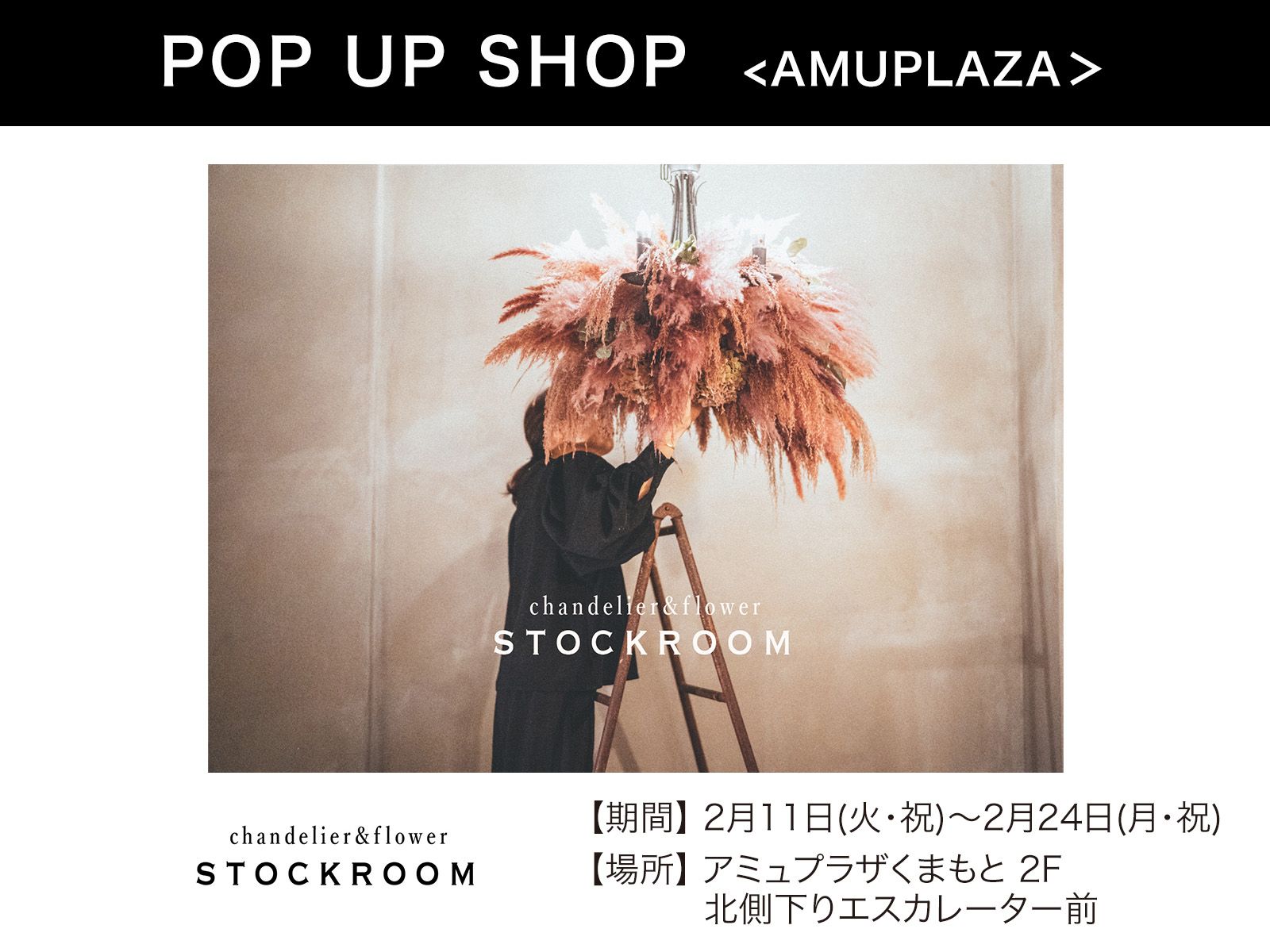 『STOCKROOM（ストックルーム）』2月11日(火・祝)〜2月24日(月・祝) 期間限定オープン！＠アミュプラザくまもと 2F